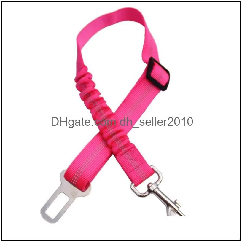 adjustable pet dog cat seat belt safety strap collars vehicle tether car harness 7 colors