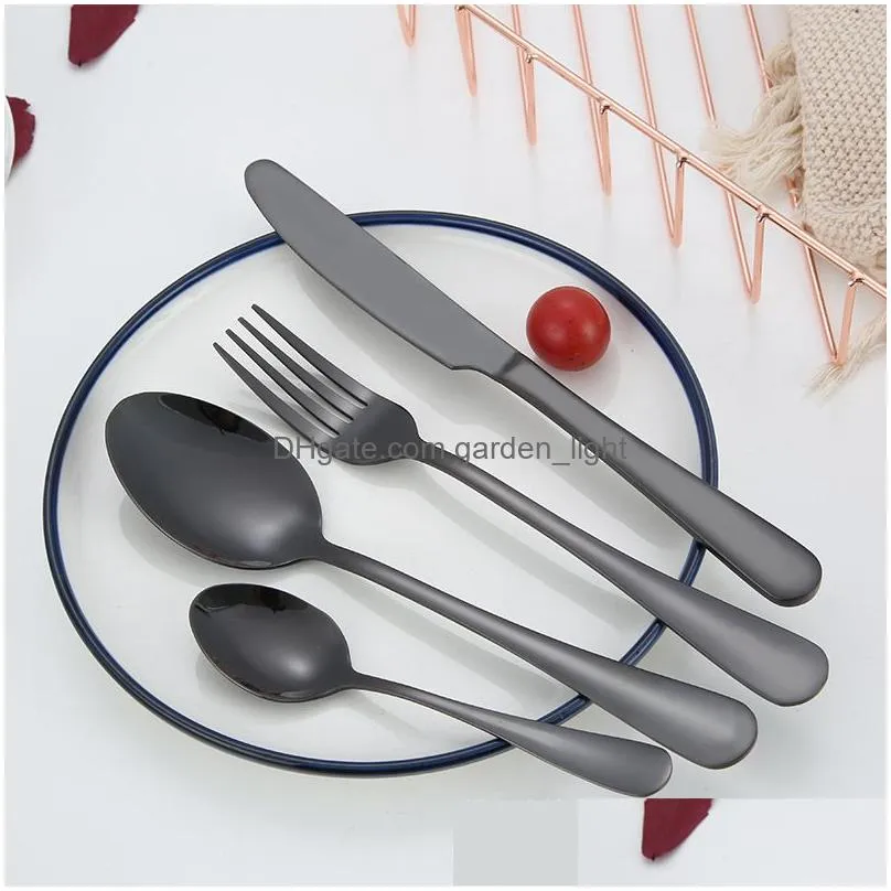 4 color luxury flatware set spoon fork knife tea spoon dinnerware kit stainless steel dinnerware set kitchen utensil dh0280