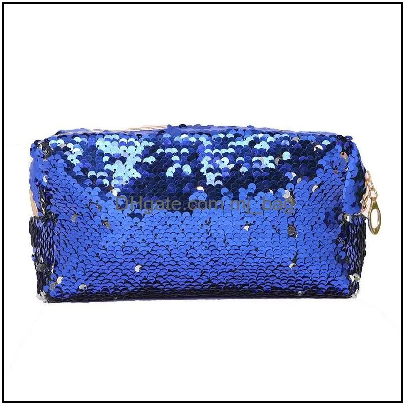 sequin cosmetic bag makeup storage bags mermaid handbag glitter coin wallet zipper pouch for women