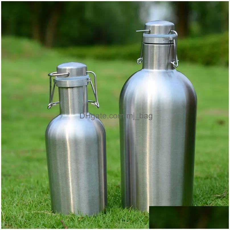 outdoor large capacity thermal insulation beer barrel stainless steel portable beer barrel secure swing top lid wine bottle dh1316
