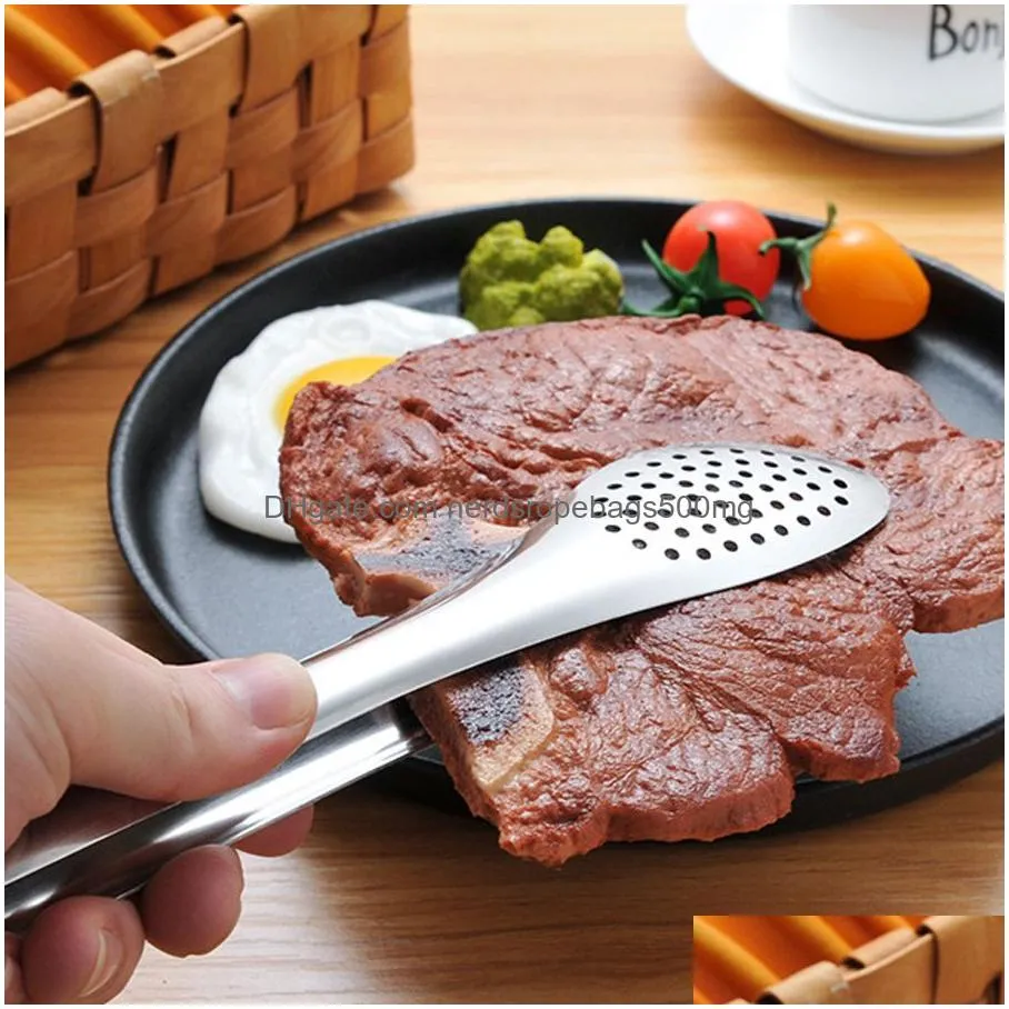 kitchen tools 3 size length stainless steel durable food clip hollow out design delicate multipurpose thicken grill clip dh06133