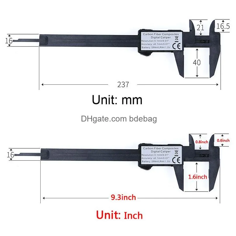 150mm lcd digital caliper electronic digital vernier caliper plastic vernier caliper with battery gauge micrometer measuring tool