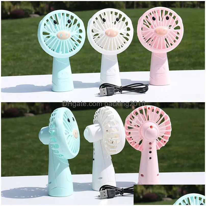 portable handheld fan outdoor usb rechargeable silent fan with led light students dormitory office mini electric fans vt1456