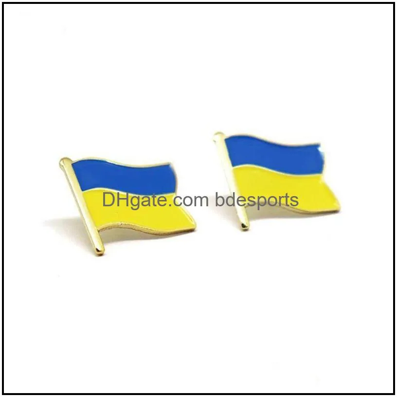 ukrainian pin crafts metal badge brooch patriot flag banner individual package