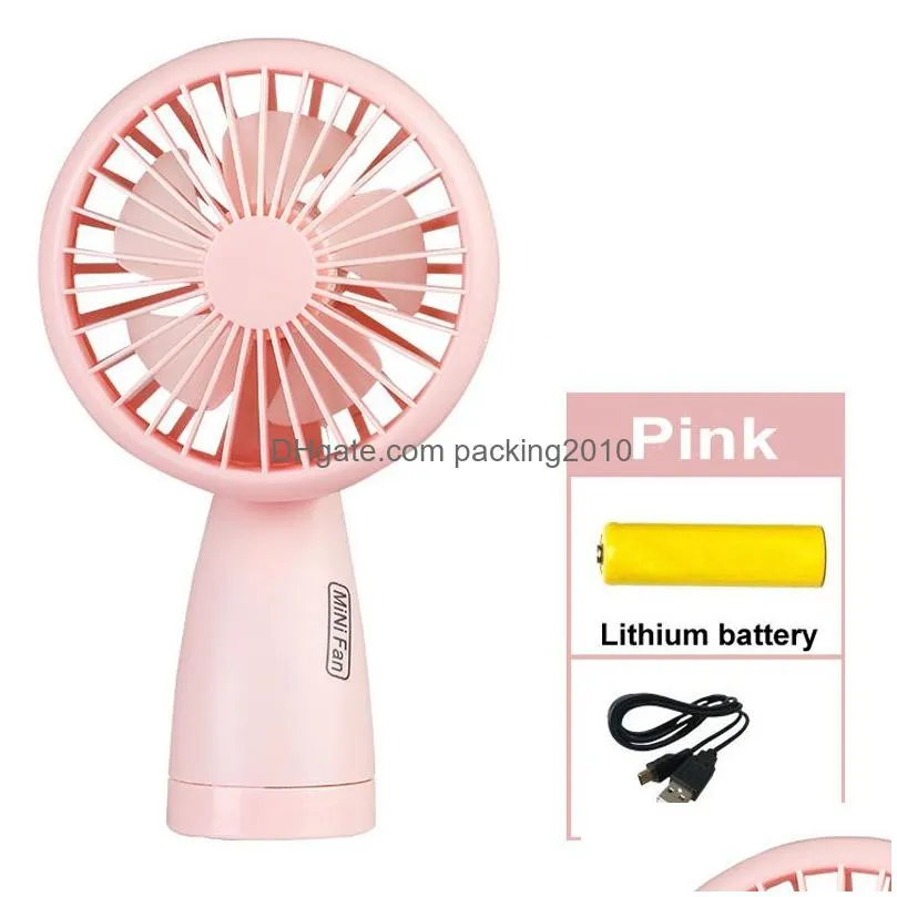 portable handheld fan outdoor usb rechargeable silent fan with led light students dormitory office mini electric fans vt1456