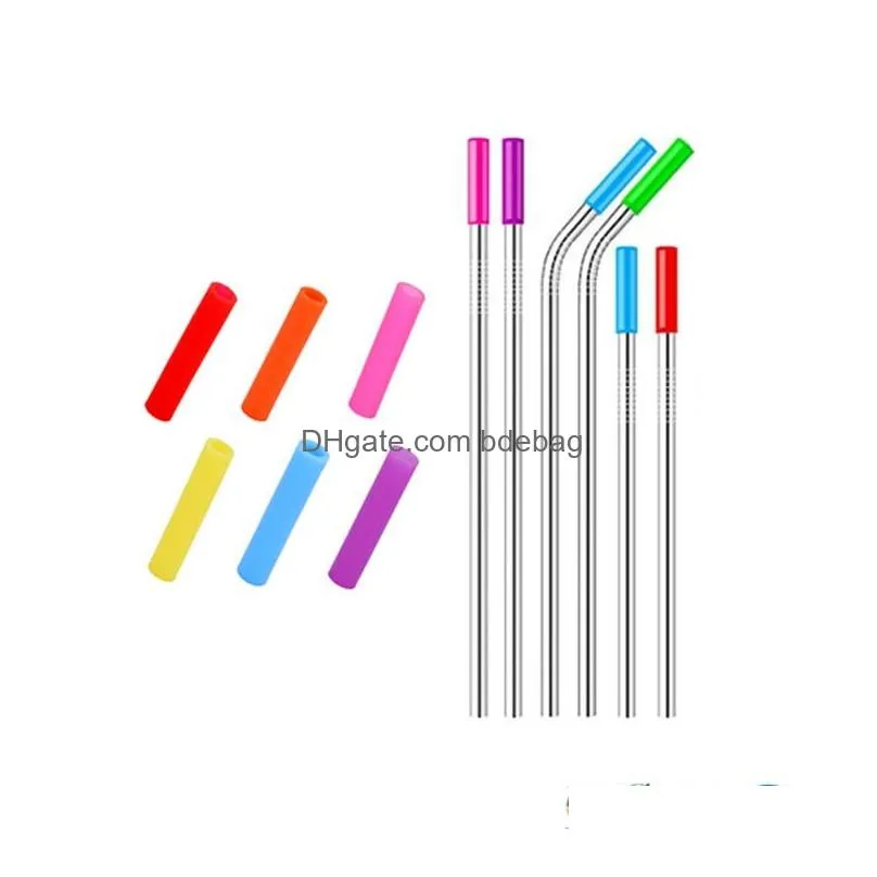 silicone tips cover for stainless steel drinking straw silicone straws tips fit for 6mm wide straws silicone tubes straw cover vt0388