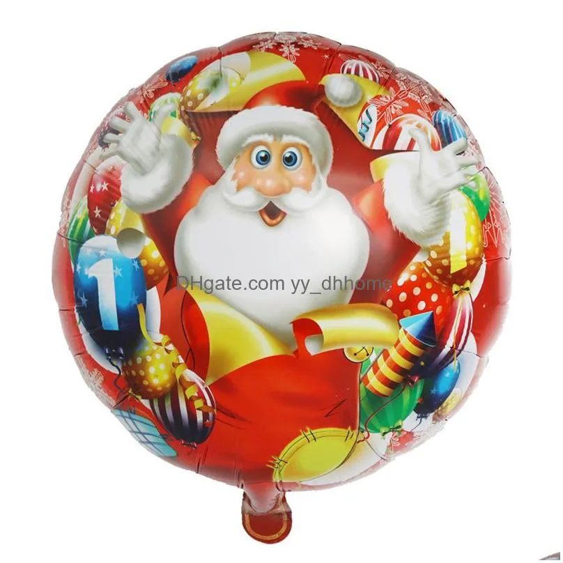 18inch wholesale aluminum foil balloon round helium balloon xmas santa claus snowman print balloons christmas party decoration vt0984