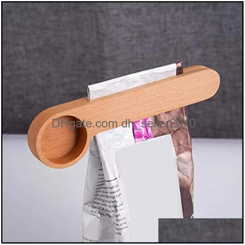 wooden coffee scoop with clip tablespoon solid beech wood measuring tea bean measuring spoons clips gift wholesale