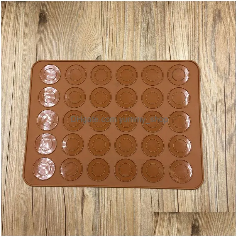 30/48 holes silicone baking pads oven macaron nonstick mat pan pastry cake pad bake tools vt0227