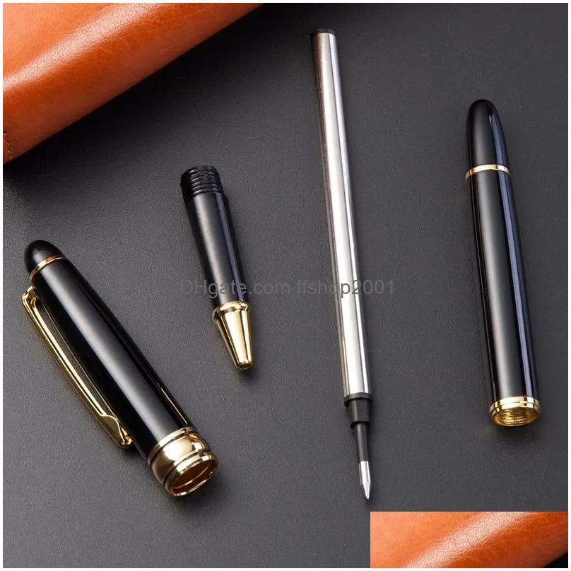 fashion metal ballpoint pen black oil ballpoint pens nonslip durable ballpoint pen writing supplies advertising gift customize vt1776