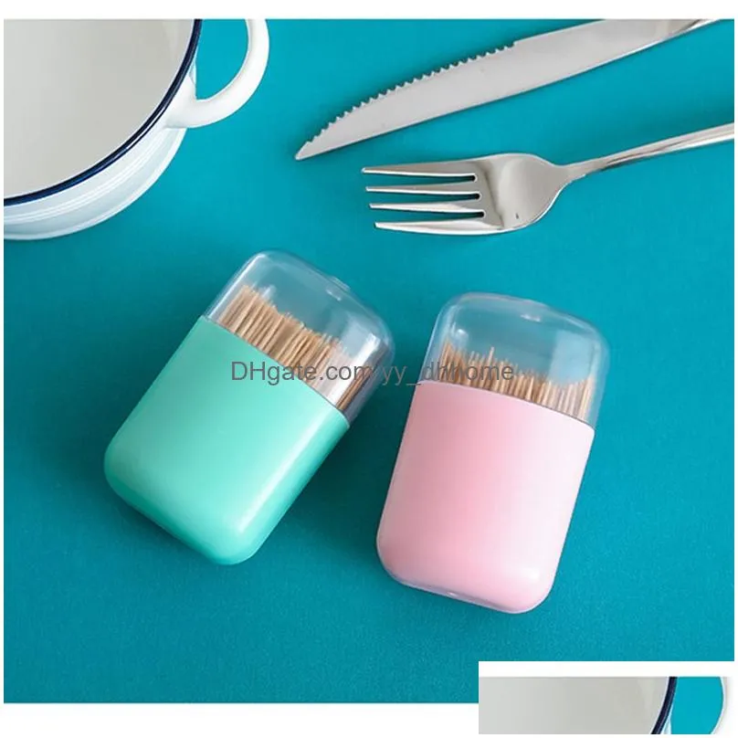 wall mount toothpick storage box case with lid magnetic toothpick holder plastic container space saving toothpick dispenser organizer