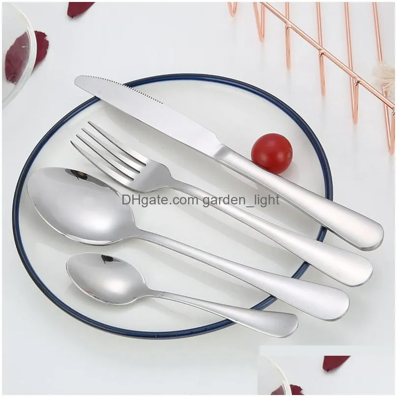 4 color luxury flatware set spoon fork knife tea spoon dinnerware kit stainless steel dinnerware set kitchen utensil dh0280