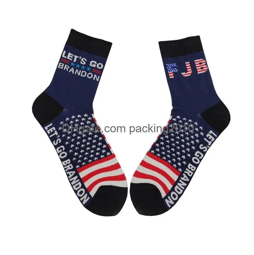 lets go brandon trump socks party favor 2024 american election funny sock men and women cotton stockings