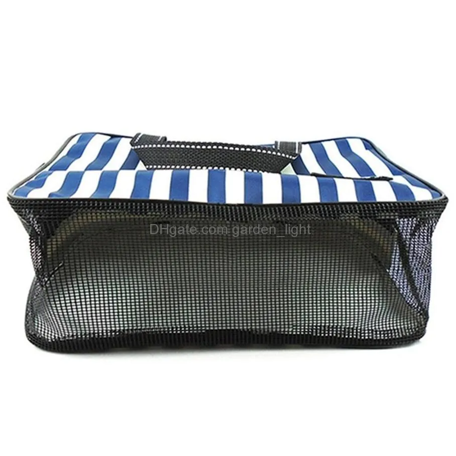 bath toiletries storage bag unisex men women outdoor travel storage mesh bag waterproof large capacity striped toiletry bag dh0862