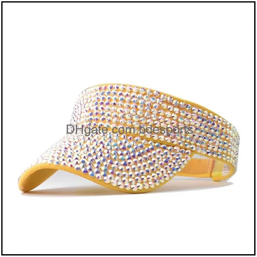 women luxury rhinestone hats summer cap ladies outdoor diamond beach hat