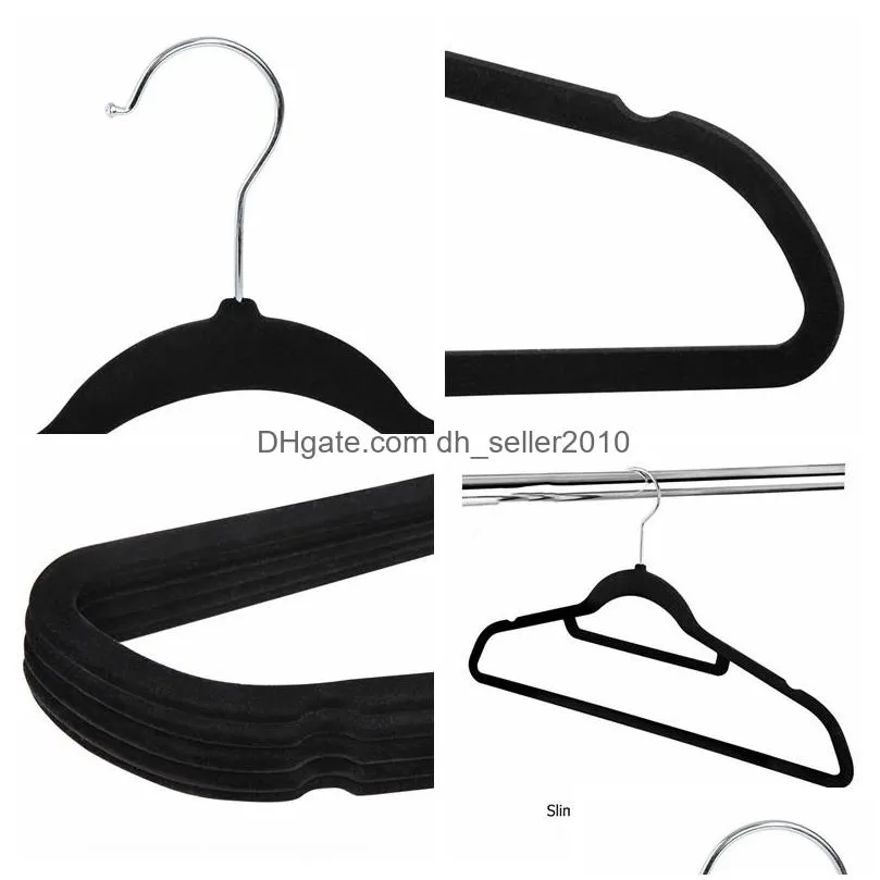 no trace flocking hanger non slip clothes hanger plastic coat hangers pant hangers windproof clothe rack home hanger rack dbc vt0403