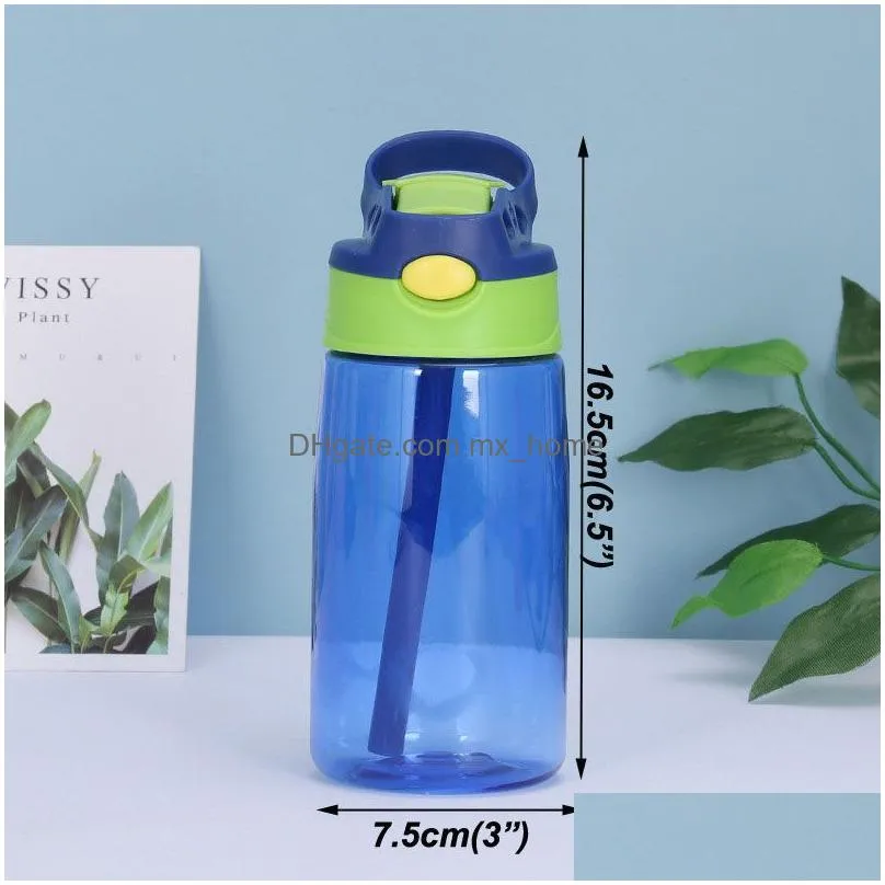 kids plastic water bottle 500ml portable straw baby cup creative water feeding learner cup spill proof bottles vt1907