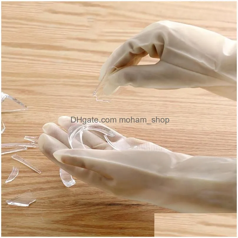 waterproof dishwashing gloves kitchen durable cleaning housework chores dishwashing gloves white nonslip plastic household gloves