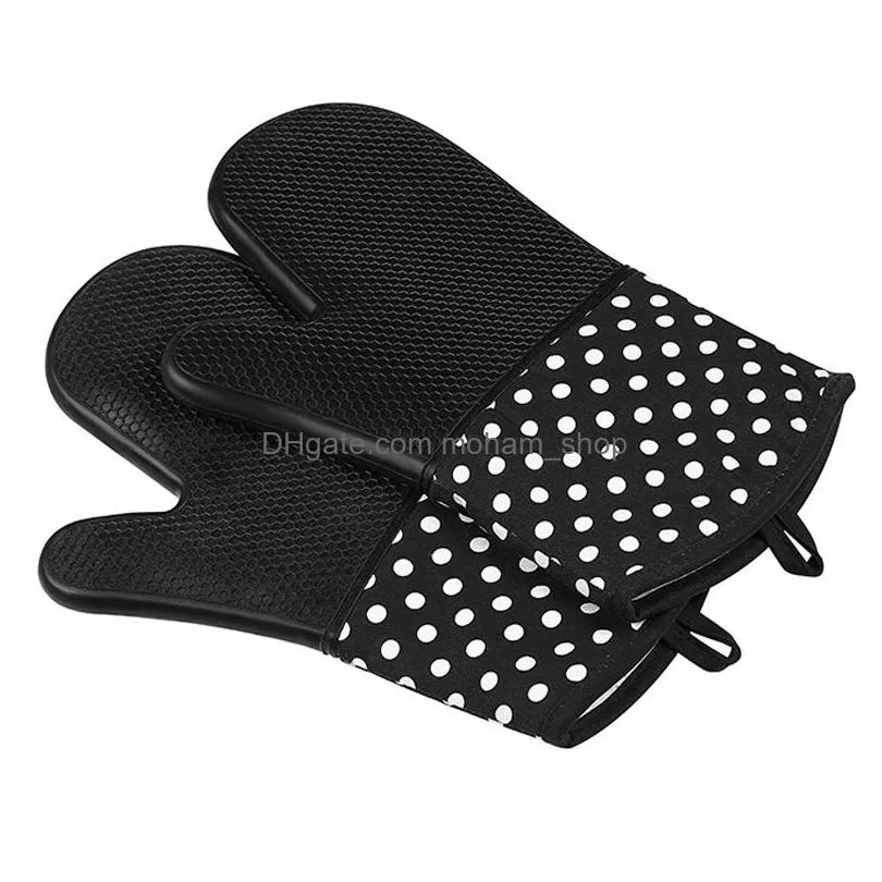 oven silicone waterproof gloves microwave oven mitts slipresistant heat resistance bakeware kitchen cooking grill bbq tools vt1734