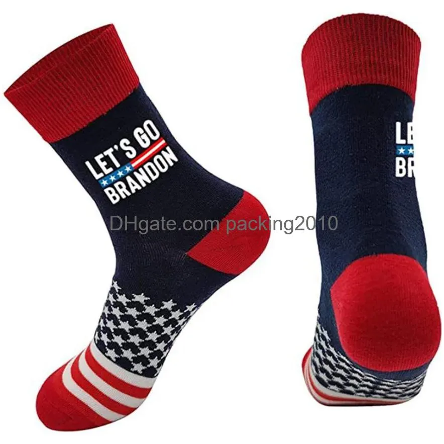 lets go brandon trump socks party favor 2024 american election funny sock men and women cotton stockings