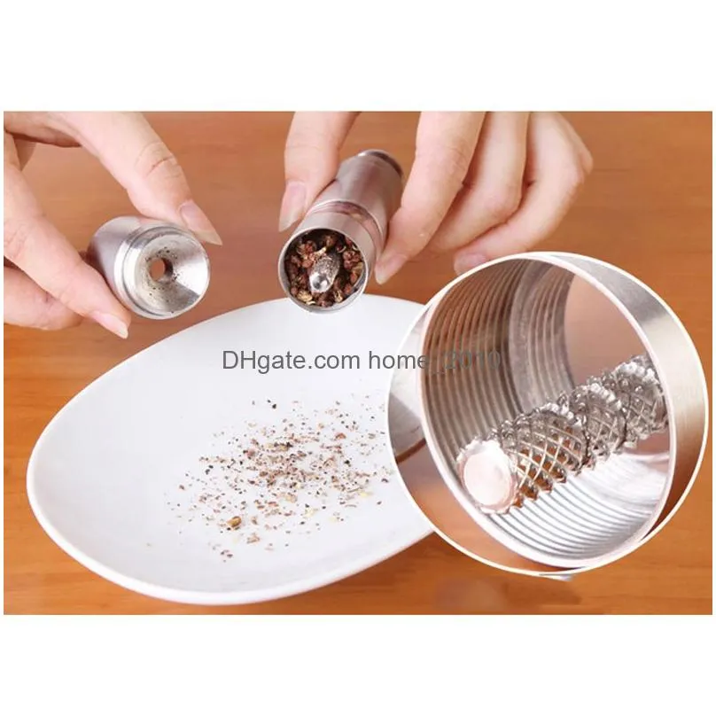 stainless steel pepper grinder portable manual pepper muller seasoning grinding milling machine mini cooking tool kitchen tool dbc