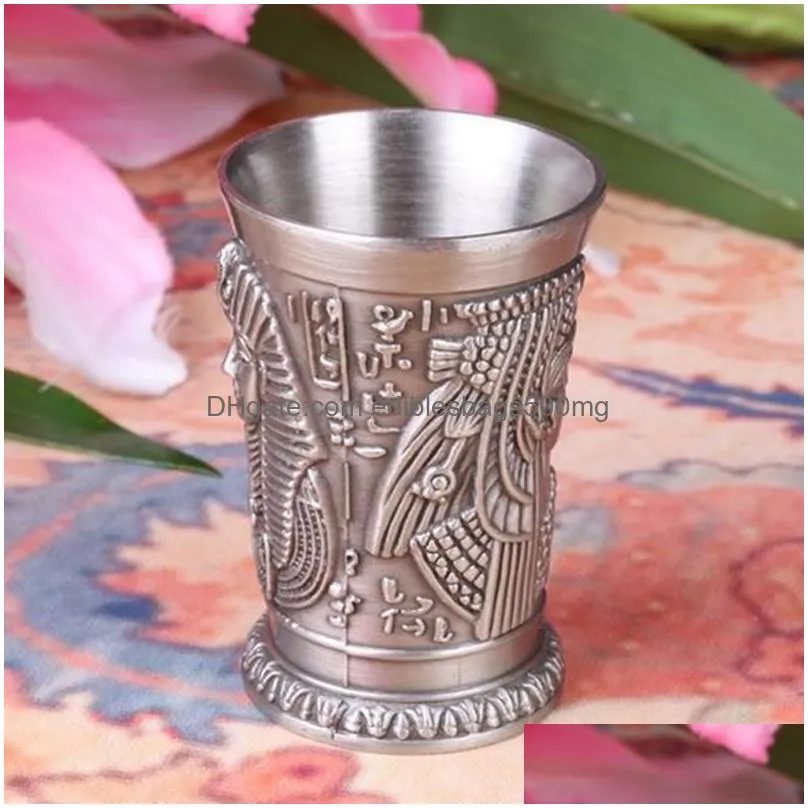 wine cup s retro metal egyptian wine glass zinc alloy wine glass cups tumbler liquor cups exquisite business gift dh0661