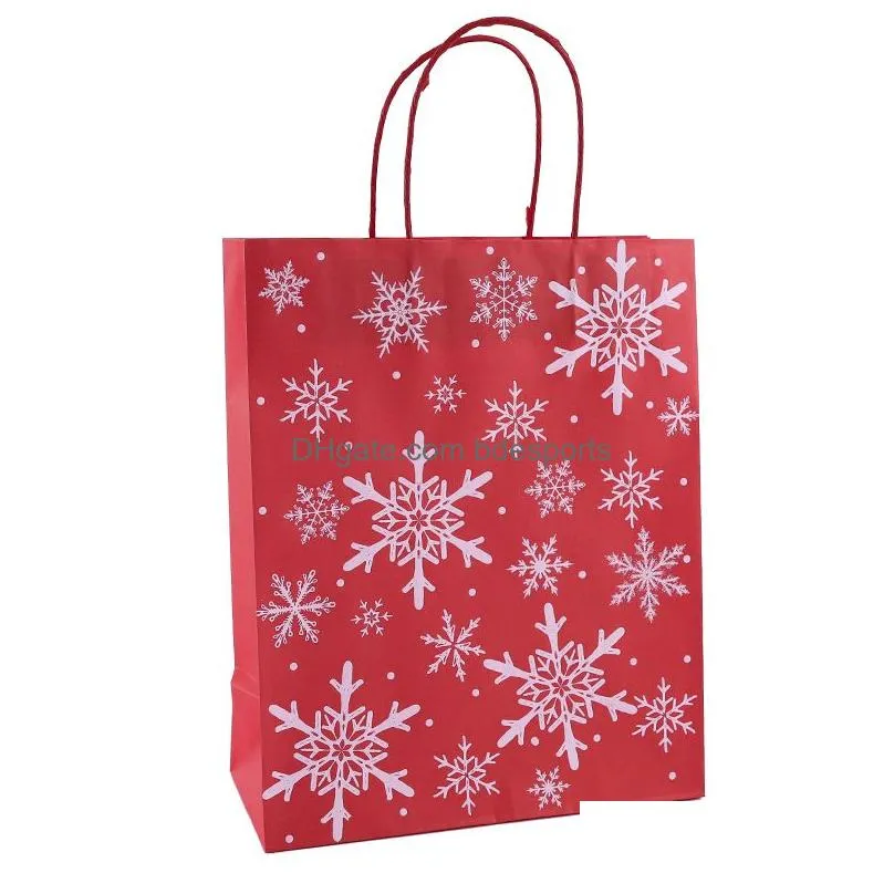 christmas gift bags santa christmas tree kraft paper bag portable handle merry christmas gift storage pouch vt1619