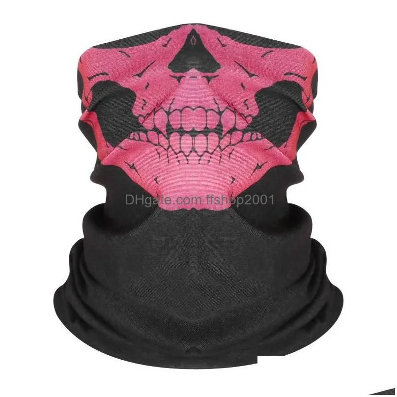 seamless multifunction magic skull scarf half face mask outdoor cycling turban riding mask neck warmer scarf halloween costume vt0559