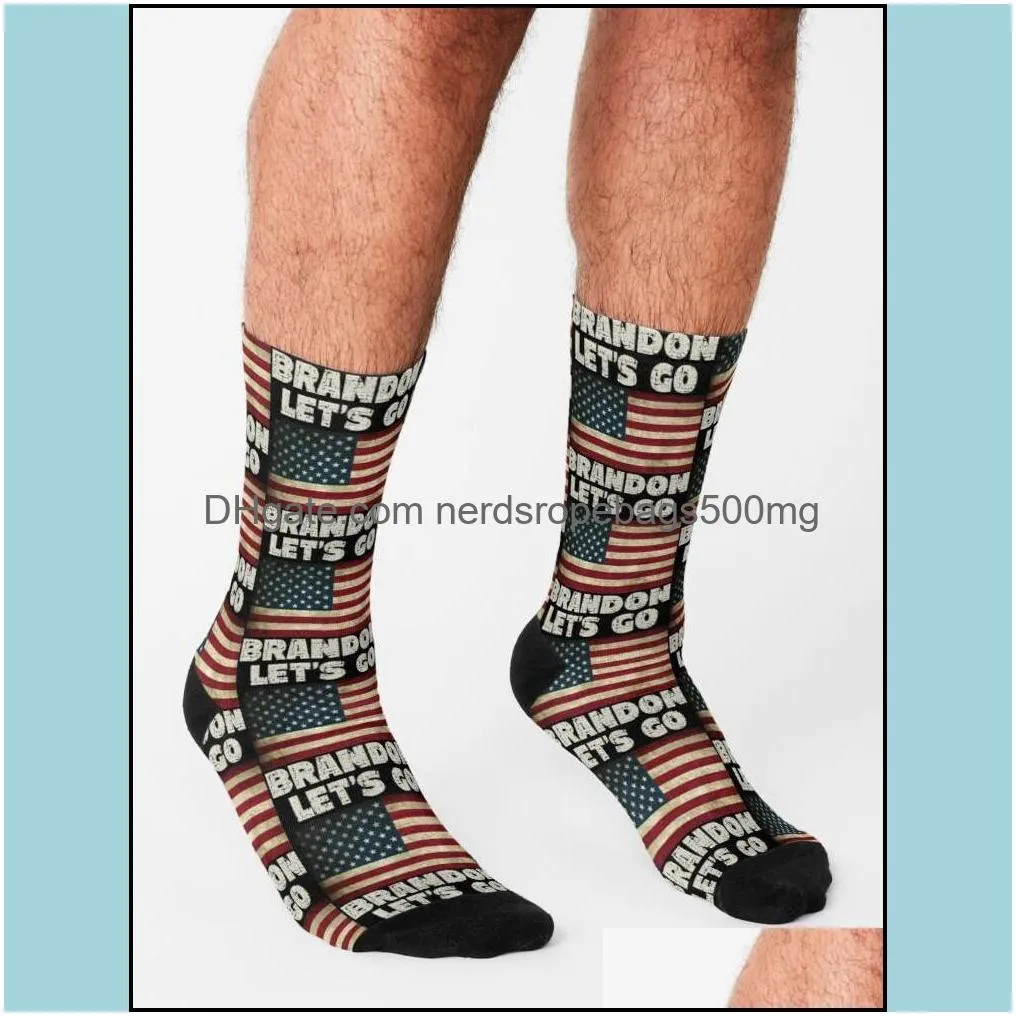 lets go brandon trump socks 2024 american election party supplies funny sock men and women cotton stockings 30cm