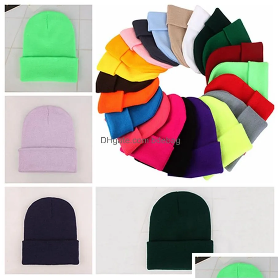 wholesale candy color beanie hat winter knitted woolen warm outdoor sports elastic decor hats slouchy beanie woolen caps vt0509