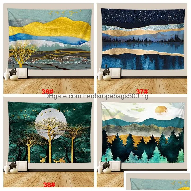 landscape painting tapestry polyester scenic background tapestry art wall hanging decor craft beach towel hanging cloth customized