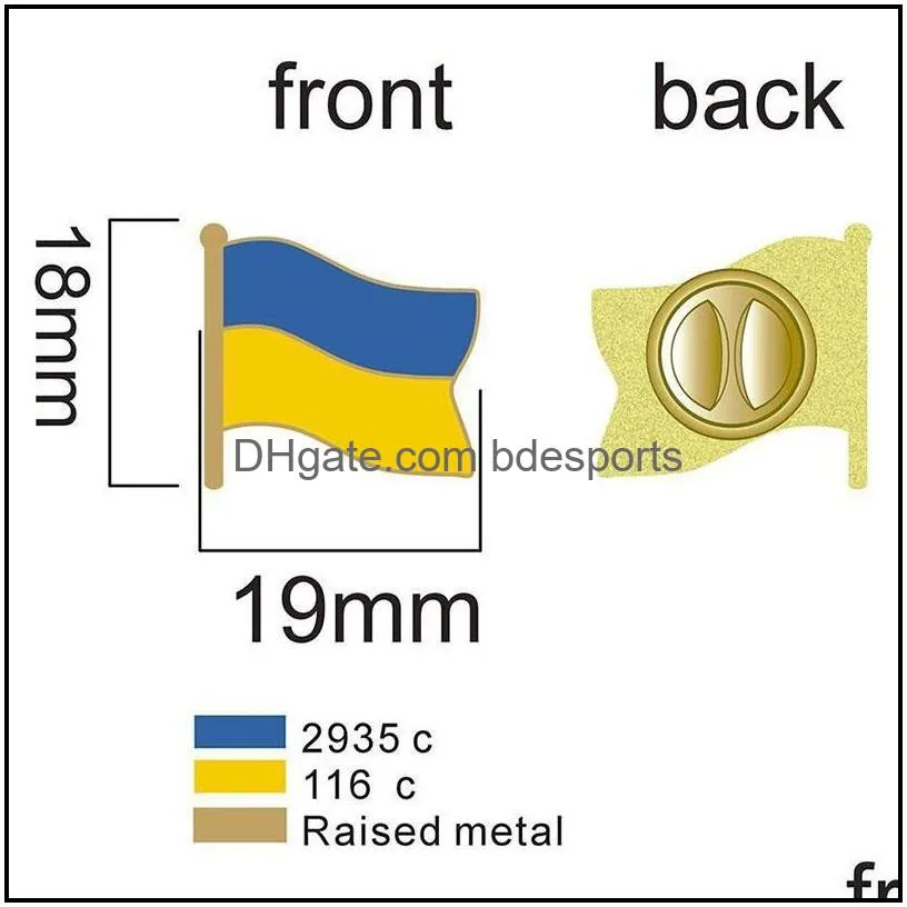 ukrainian pin crafts metal badge brooch patriot flag banner individual package