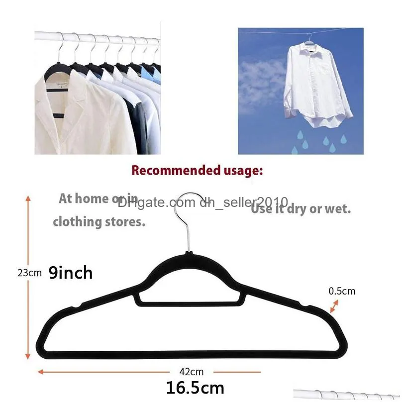 no trace flocking hanger non slip clothes hanger plastic coat hangers pant hangers windproof clothe rack home hanger rack dbc vt0403