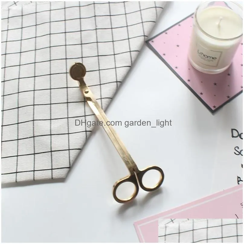  18x6cm stainless steel candles scissors hook clipper stainless steel candle wick trimmer oil lamp trim aromatherapy scissor dh0289