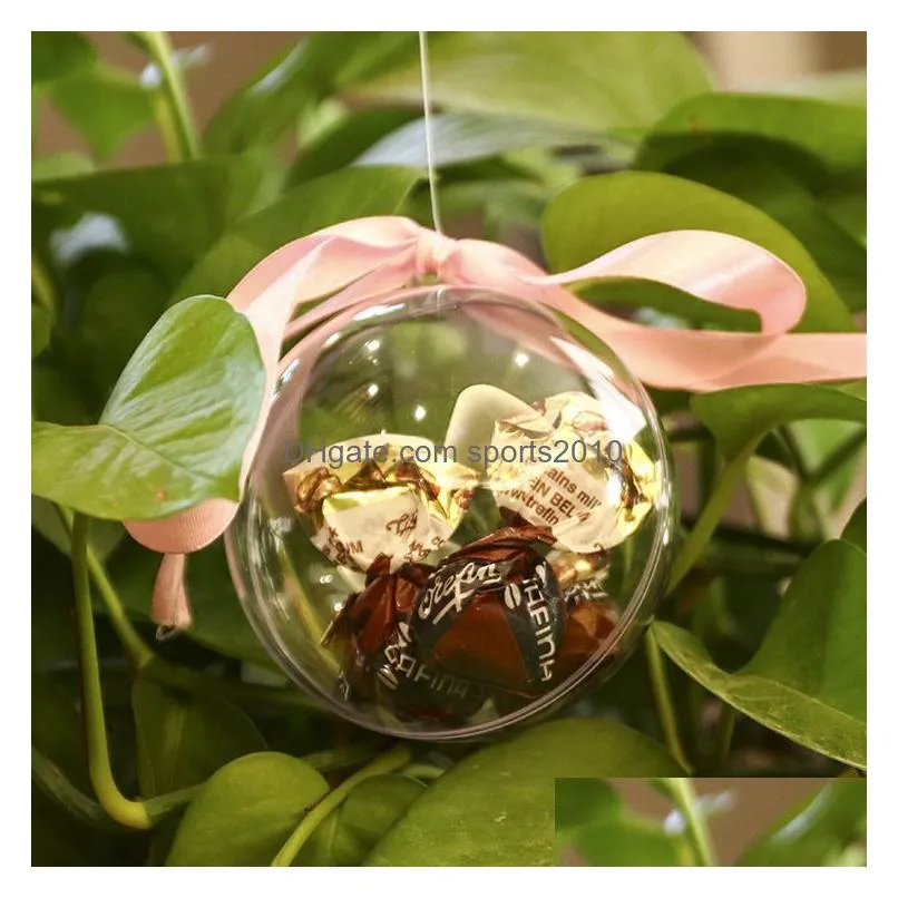 christmas ornaments high transparent balls sphere round plastic hanging hollow ball wedding party candy packaging flower gift box