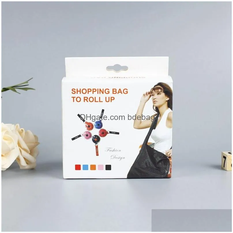 portable tote shopping bags in pouch reusable adjustable foldable shopper shopping shoudler bags organizer with carabiner vt1435