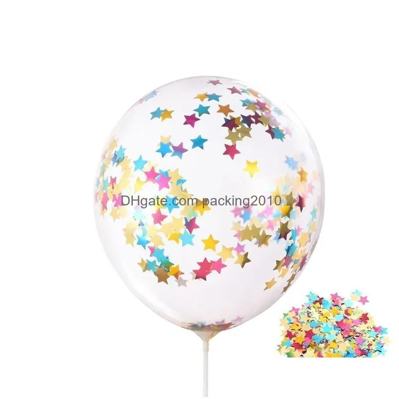 12inch sequins filled latex balloon fashion multicolor balloon clear balloons novelty kid toy birthday party wedding decoration vt1706