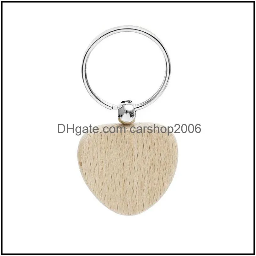 promotional handicrafts party favor souvenir plain diy blank beech wood pendant key chain keychain with key ring