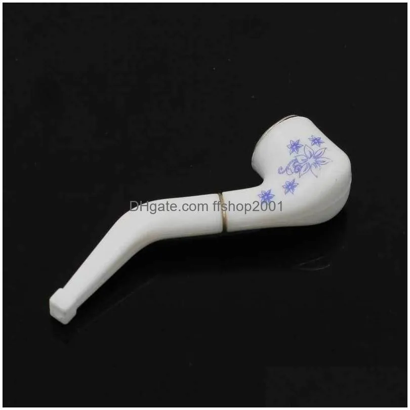 mini black creative portable pipes adult flower pattern filter pipes practical gadget originality smoking accessories pipe vtky2226