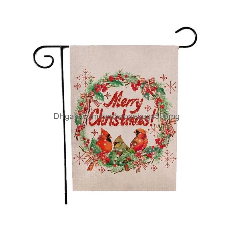 christmas garden flag 2020 polyester snowman santa claus printing rectangle flying banners outdoor decoration flag banners customized