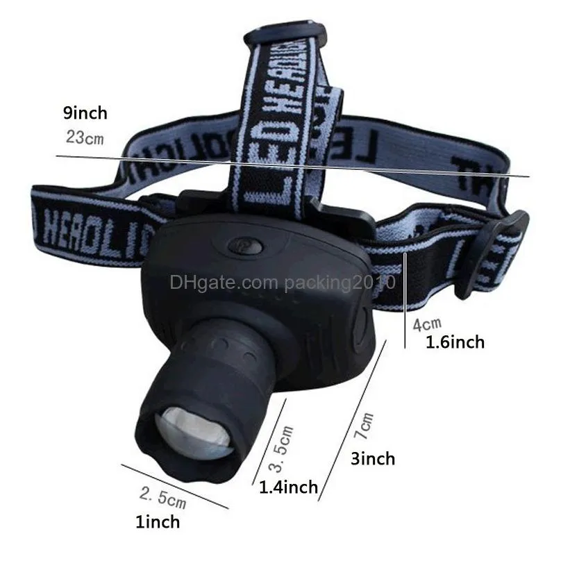 3 modes zoomable highlight headlamp fishing headlight waterproof head torch flashlight outdoor camping portable head lamp vt0222