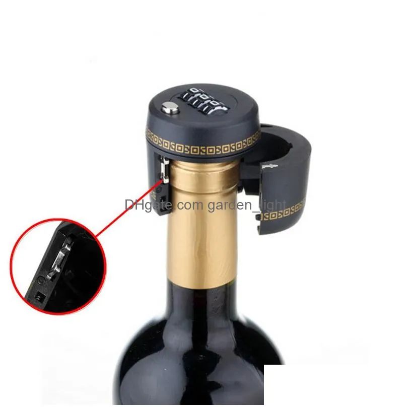plastic bottle password lock combination lock wine stopper vacuum plug device preservation proof liquor wine stopper for hardware