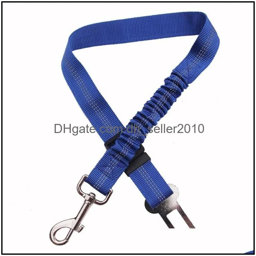 adjustable pet dog cat seat belt safety strap collars vehicle tether car harness 7 colors