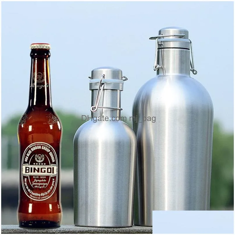 outdoor large capacity thermal insulation beer barrel stainless steel portable beer barrel secure swing top lid wine bottle dh1316