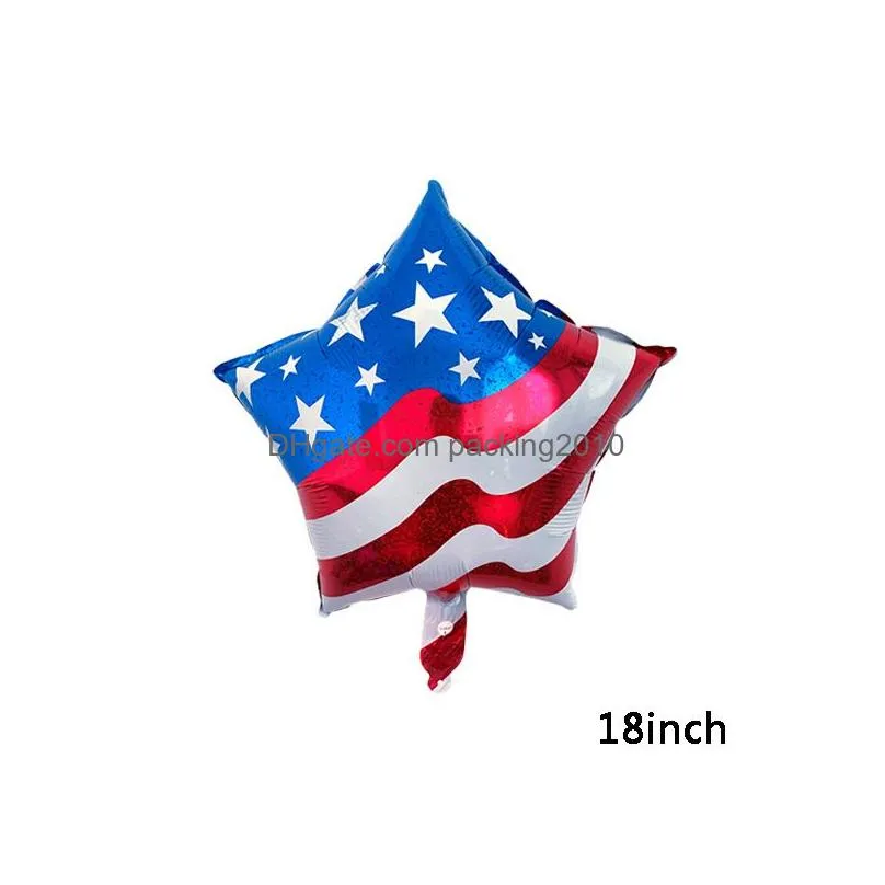 18inch star round foil balloon independence day stripe flag aluminum foil balloon letter number balloons wedding party decoration