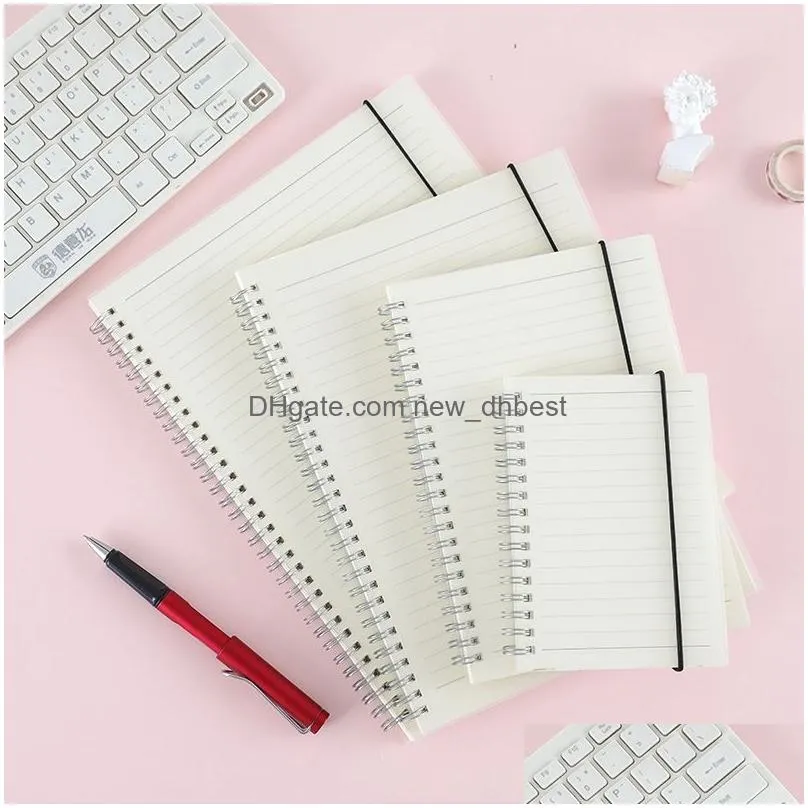 a4/a5/b5 notepad frosted transparent stripe grid notepad spiral looseleaf bandage removeable waterproof coverschool supplies vt1468