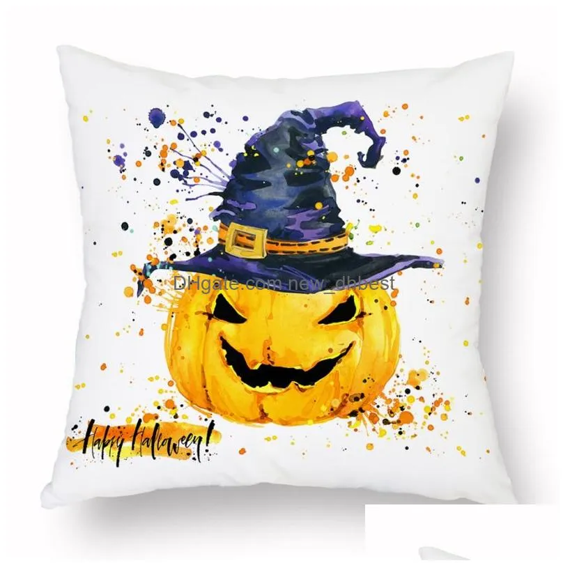 45x45cm holloween pillowcase pumpkin skull witch series printed soft home cushion cover decoration furnishing throw pillow cases