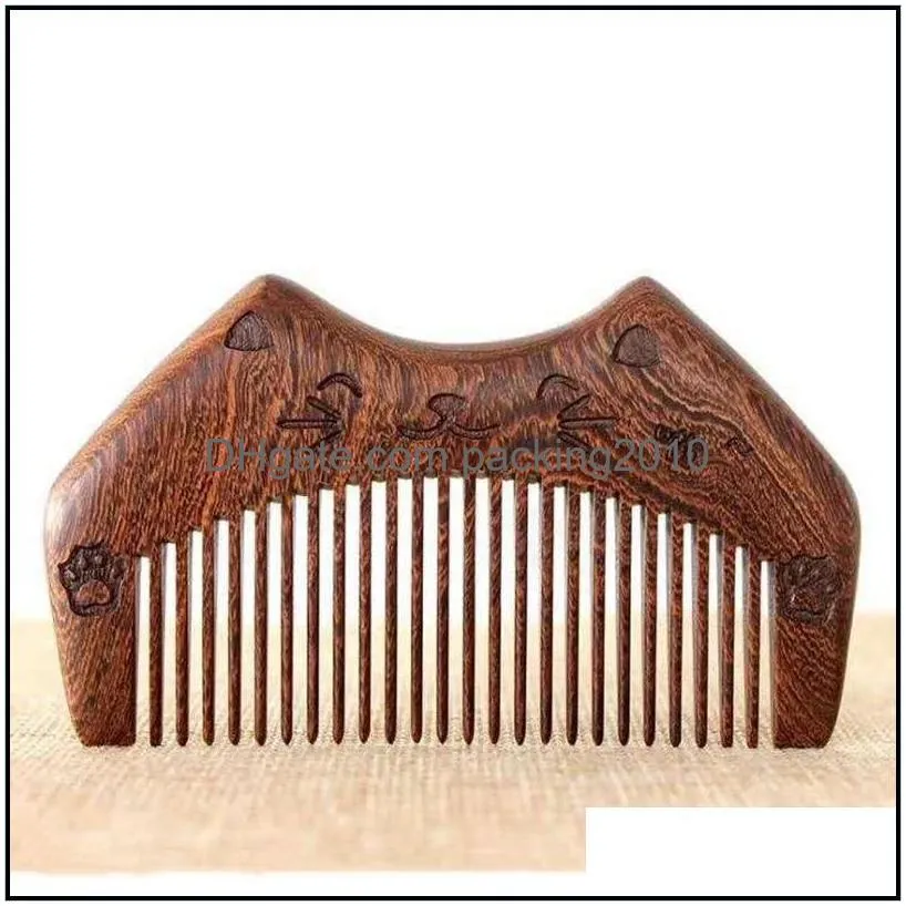 sandalwood comb custom your logo beard comb customized combs laser engraved wooden hair comb