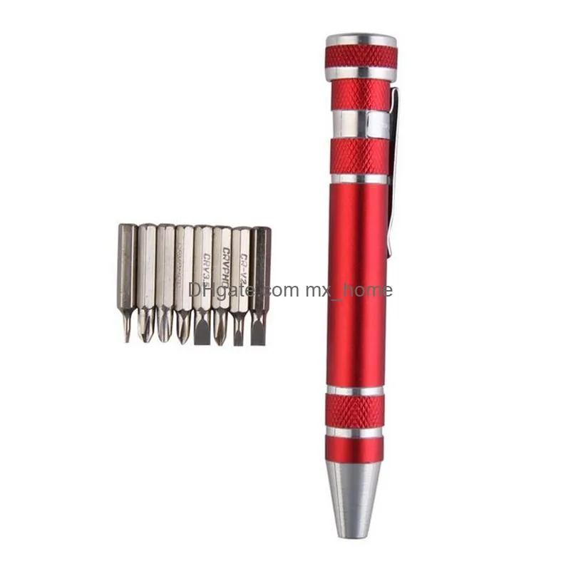 multifunction 8 in 1 precision screwdriver with magnetic mini portable portable aluminum tool pen repair tools for mobile phone