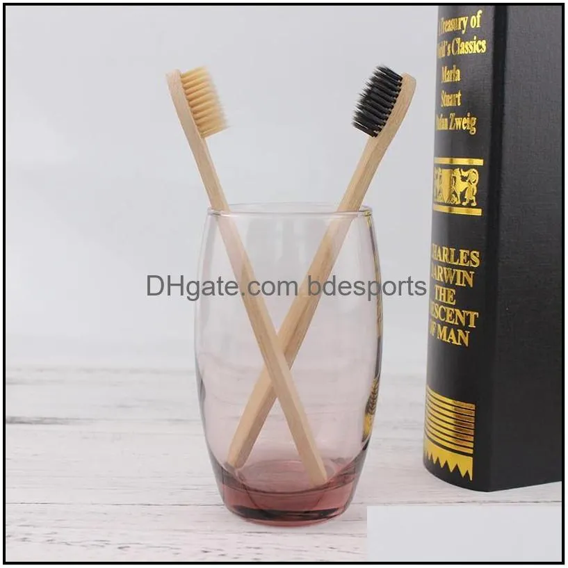 wooden toothbrush environmental protection natural bamboo toothbrush oral care soft bristle for home or hotel with box